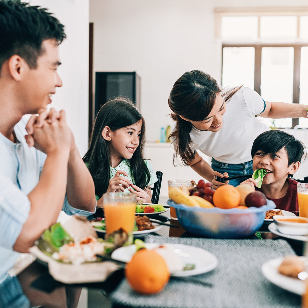 family enjoying a meal together